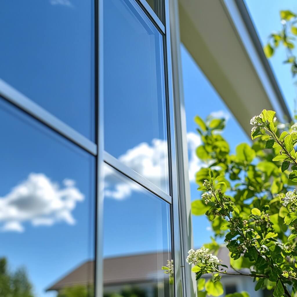 fenster mit himmel reflexion